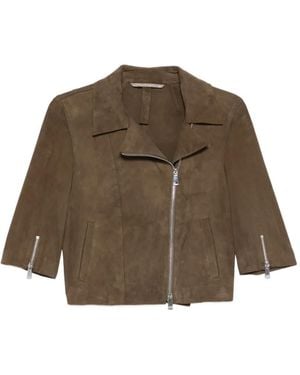 The Jack Leathers Mimi Suede Biker Jacket - Brown