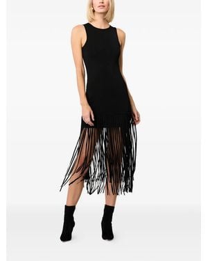 Toccin Margaux Fringe Knit Dress - Black