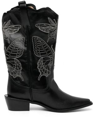 Undercover Bottes À Broderie Papillon 50 Mm - Black
