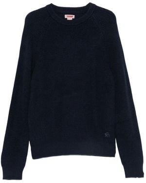 Baracuta Ribbed-Knit Raglan-Sleeve Sweater - Blue