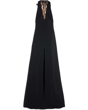 PUCCI Long Dress With V-Neck And Slit - Black