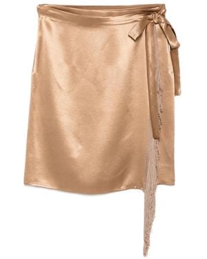 THE NINA STUDIO Falda Con Ribete De Flecos - Neutro