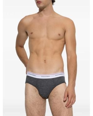 DSquared² Logo-Waistband Briefs - Blue