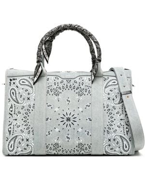 Amiri Bandana-Embroidery Denim Holdall - Grey