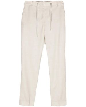 Eleventy Lurex Chambray Slim Trousers - Natural