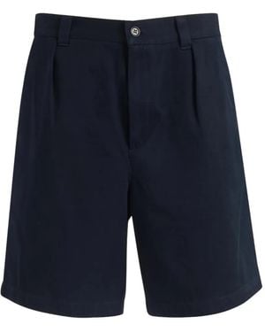 A.P.C. Pleated Bermuda Shorts - Blue