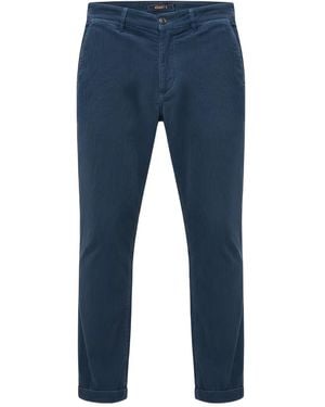 40 Weft Corduroy Straight-Leg Pants - Blue