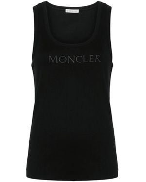 Moncler Sleeveless Ribbed Jersey Top - Black