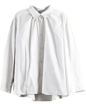Amomento Gathered Long-Sleeve Shirt - White