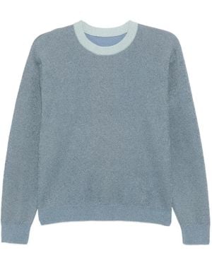 Cynthia Rowley Metallic Crew-Neck Sweater - Blue