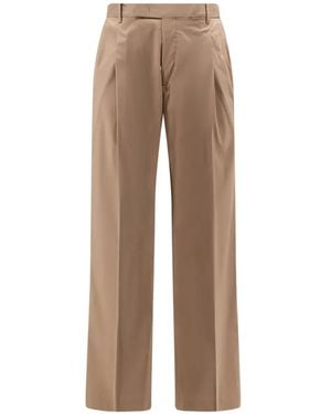 Germano 1952 Berlin Fit Pleated Trousers - Natural
