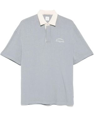Eleventy Running Club-Print Cotton Polo Shirt - Grey