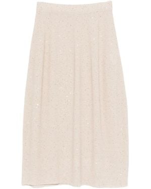 Antonelli Falda de punto con lentejuelas - Blanco