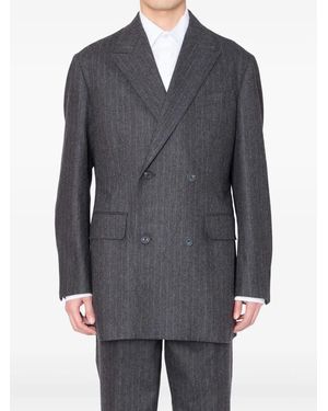Kolor Pinstripe Double-Breasted Blazer - Grey