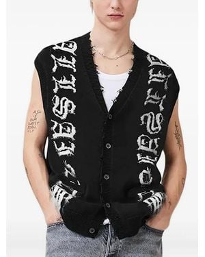 AllSaints Scripture Sleeveless Cardigan - Black