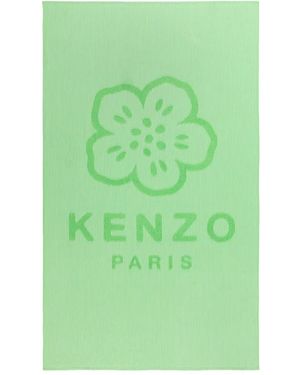 KENZO Gestreiftes Badetuch Mit Blumen-Logo - Grün
