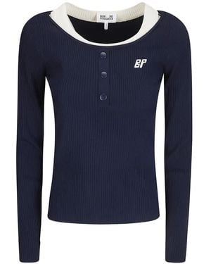 Baum und Pferdgarten Clary Button Ribbed Jumper - Blue