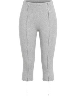 Vetements Drawstring-Hem Cropped Pants - Gray