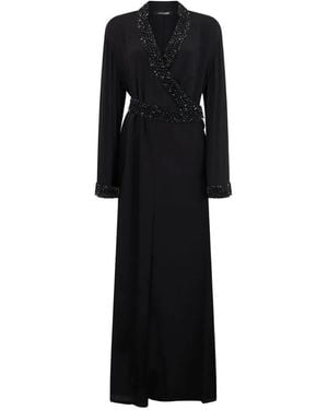 Roberto Cavalli Bead-Embellished Wrap Maxi Dress - Black