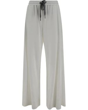 Brunello Cucinelli Elasticated-Waist Palazzo Trousers - Grey