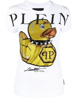 Philipp Plein Duck Round-Neck T-Shirt - Metallic