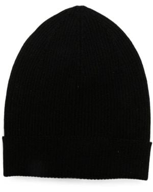 Rick Owens Ribbed-Knit Beanie Hat - Black