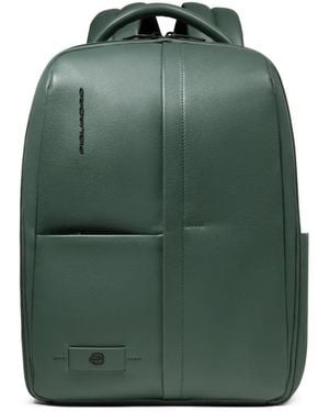 Piquadro Laptop 13" Leather Backpack - Green