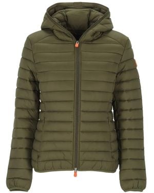 Save The Duck Daisy Quilted Hooded Jacket - Green