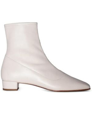 BY FAR Este Leather Ankle Boots - White