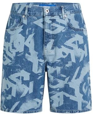 KARL LAGERFELD All-Over Print Shorts - Blue