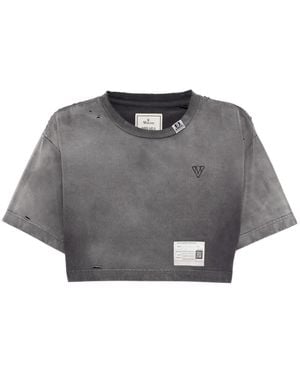 Maison Mihara Yasuhiro T-Shirt im Distressed-Look - Grau