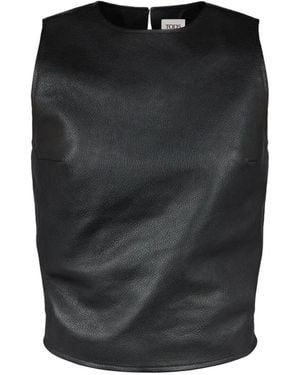 Tod's Cropped Leather Top - Black