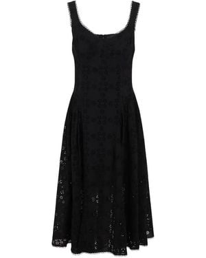 Jovonna London Nerida Broderie-Anglaise Scalloped-Edge Midi Dress - Black