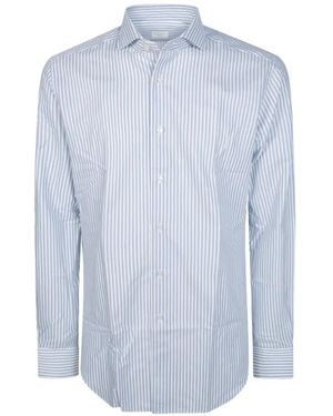 Xacus Striped Long-Sleeve Shirt - Blue