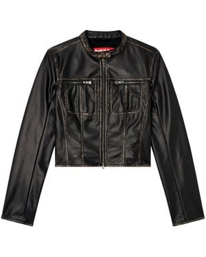 DIESEL Faux Leather Jacket - Black