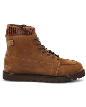 Loro Piana Verbier Walk Suede Ankle Boots - Brown