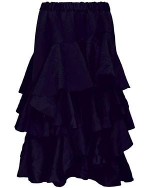 Comme des Garçons Tiered Ruffled Midi Skirt - Blue