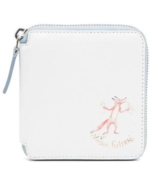 Maison Kitsuné Zip-Around Wallet - White