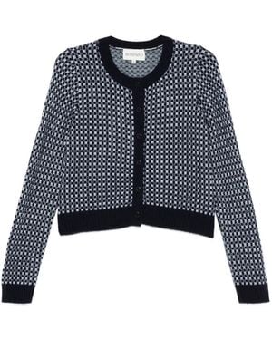 Eric Bompard Gemusterter Cardigan - Blau