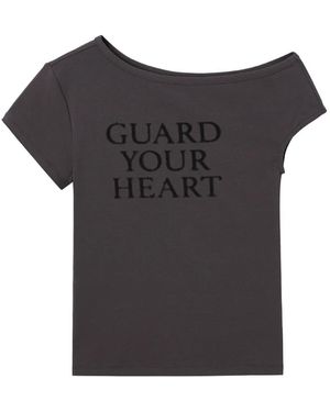 B+ AB Asymmetric-Neck T-Shirt - Black