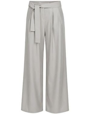 Dusan Belted Wide-Leg Trousers - Grey