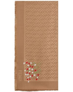 Fendi Chal Ff Con Bordado Floral - Marrón