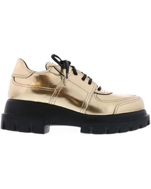Agl Attilio Giusti Leombruni Oro Metallic-Finish Derby Shoes - White