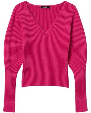 Twinset Fitted Rib-Knit Jumper - Red