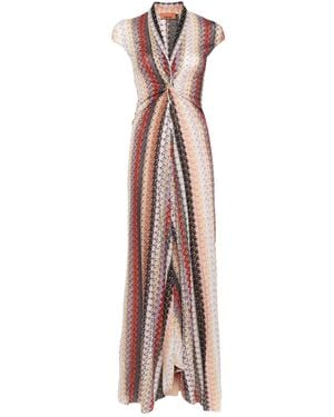 Missoni Multicoloured Striped-Knit Maxi Dress - Pink