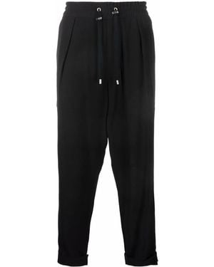 Balmain Slouchy Crepe Tapered-Leg Track Trousers - Black