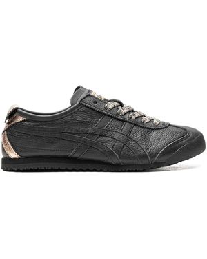 Onitsuka Tiger Leather Tiger-Stripe Trainers - Black