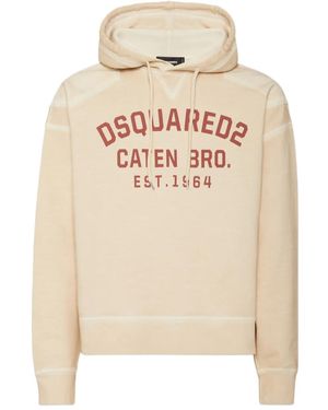 DSquared² Cypro Loose Cropped Hooded Hoodie - Natural