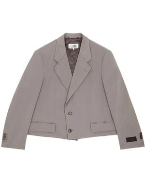 MM6 by Maison Margiela Raw-Hem Single-Breasted Blazer - Brown