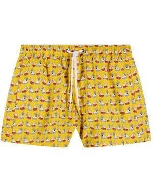 Sundek X Pelo Foundation Dog-Print Swim Shorts - Yellow
